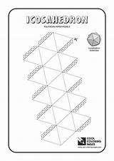 Paper Models Coloring Pages Polyhedra Cool Icosahedron Solids sketch template