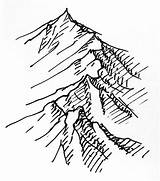 Snow Mountain Drawing Capped Getdrawings sketch template