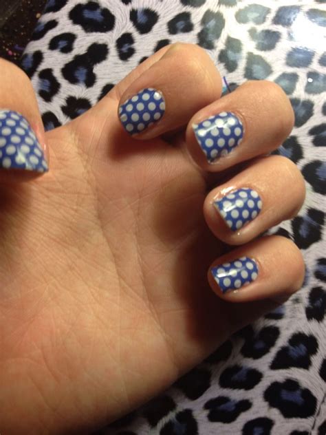 blue  white polka dot nails  jamberry polka dot nails nails jamberry nails