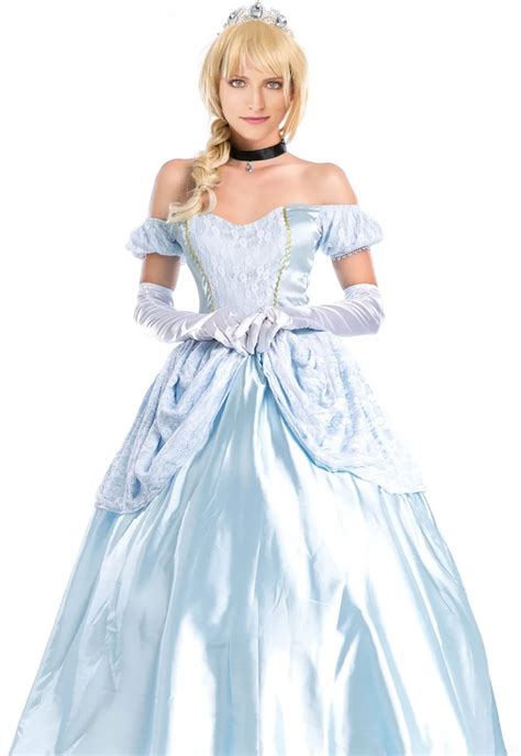 Beautiful Princess Cinderella Ball Gown Dress Fairy Tales Costume Adult
