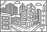Printable Mewarna Mewarnai Halaman Ciudades Cities Paisaje Cityscape Edificios Futuristic Bandar Paisajes Orang sketch template