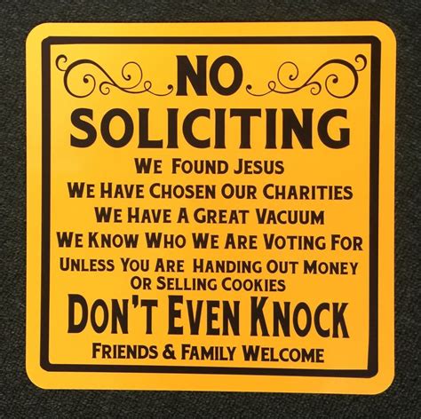 funny  soliciting sign printable customize  print