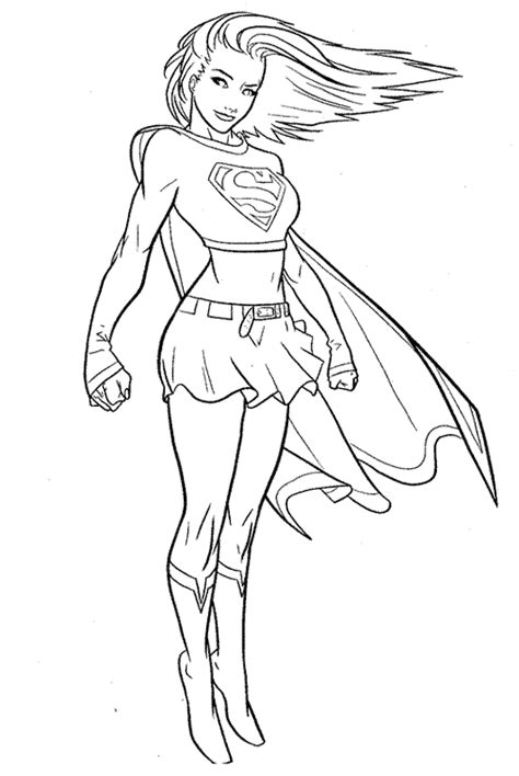 supergirl hero printable coloring pages  kids boys  girls