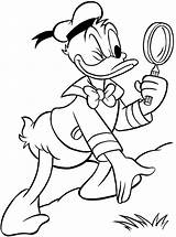 Coloring Duck Donald Pages Magnifier Detective Used Kids Drawing Cartoon Great Ducks Color Getdrawings Oregon Netart Daisy Choose Board sketch template