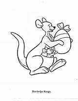 Roo Kanga Coloring Pages Drawing Pooh Back Getdrawings Heffalump Mostpooh sketch template