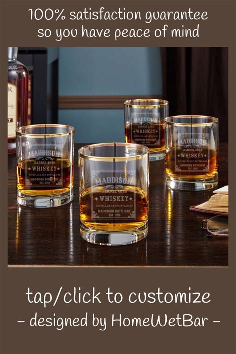set of 4 stillhouse gold rim whiskey glasses