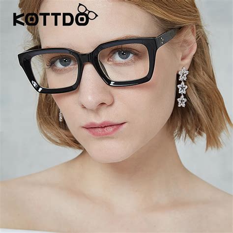 optical prescription frame eyewear square frames eye glasses women blue designer glasses plain