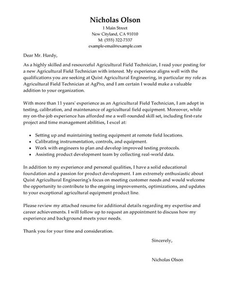 professional field technician cover letter examples