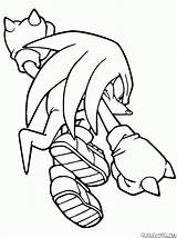 Sonic Coloring Pages Knuckles sketch template