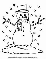 Snowman Coloring Christmas Pages Kids Printable Colouring Template Clipart Visit sketch template