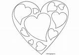 Heart Coloring Pages Shape Hearts Small Double Valentine Valentines Colouring Color Printable Getcolorings Print sketch template