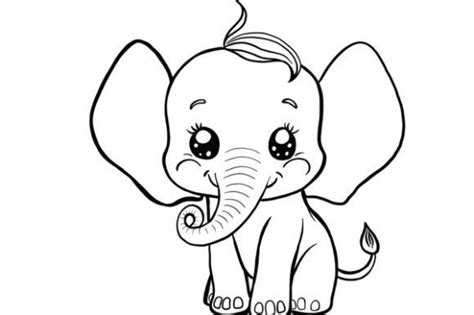 coloring pages  baby elephants