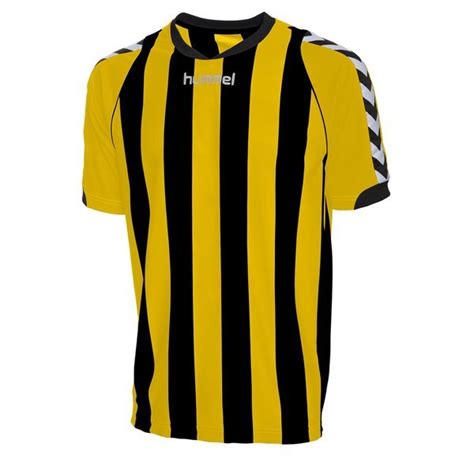 hummel voetbalshirt bee authentic striped geelzwart wwwunisportstorenl