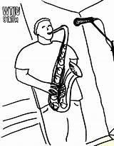 Saxophone Tocando Saxofon Saxophonist Imprimir sketch template