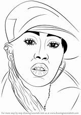 Draw Missy Elliott Drawing Step Rappers Tutorials Drawingtutorials101 People sketch template