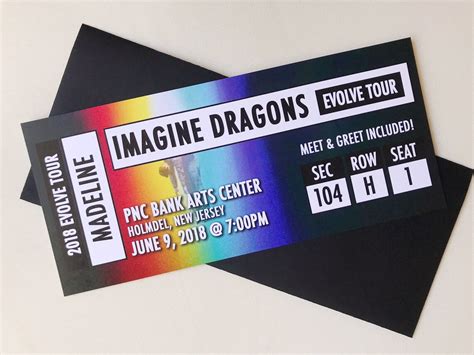 custom printed fake concert ticket sporting event ticket etsy