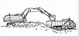 Coloring Pages Excavator Tractor Printable Color Truck Train Kids Drawing Sheets sketch template