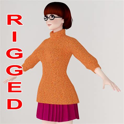Rigged T Pose Rigged Model Of Velma Dinkley Cgtrader