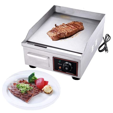 proshopping   commercial electric countertop griddle grill stainless steel restaurant