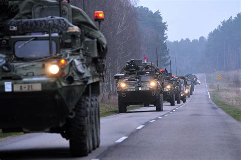 american military convoy  europe aims  reassure allies