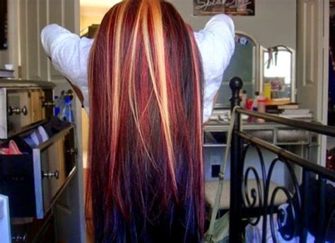 Dark Red Hair With Blonde Highlights The Ultimate Hit