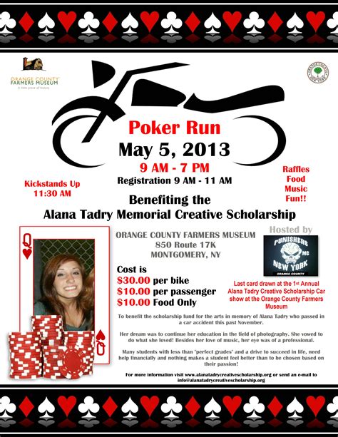 alana tadry memorial poker run orange county farmers museum