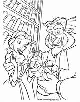 Coloring Beast Belle Beauty Colouring Gift Book Pages Gives La Disney Princess Gave Beautiful Bete Et sketch template