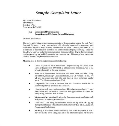 letter  complaint template   word  documents