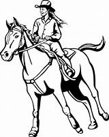 Cowgirl Reiterin Pferde Horseback Pferd Ausmalbild Rein Bronc Horses Cheval Ausdrucken Malvorlagen Malen Animal Getdrawings Princess Barbie sketch template
