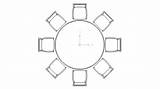 Table Round Chairs Drawing Autocad Eight Dwg Furniture Chair Lunch Top Seating Chart Block Plan Drawings Dxf Blocks Ceco  sketch template