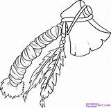 Tomahawk Indian Drawing Draw Native American Coloring Drawings Step Tattoo Cherokee Indians Weapons Tattoos Yahoo Search Knives Spears Part Watercolor sketch template