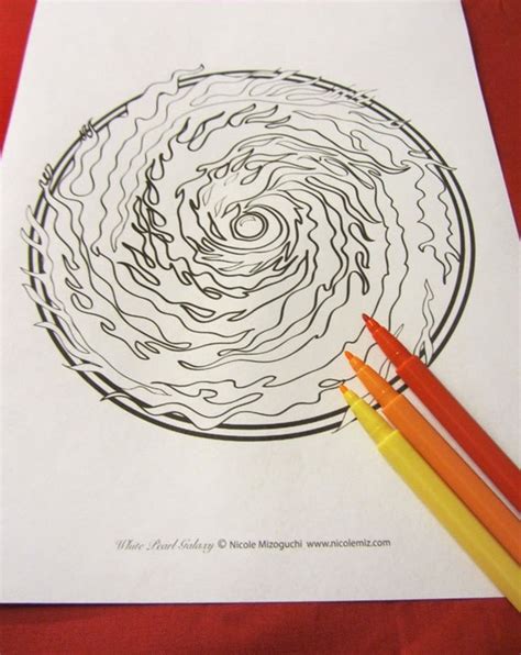 spinning galaxy coloring page single page  print  color