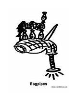 Bagpipes Coloring Pages Colormegood Music sketch template