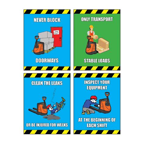 safe lift  motorized walkie truck safety poster package set