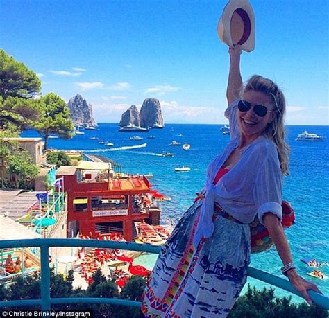 christie brinkley relives her italian holiday as she dines al fresco with daughter alexa and
