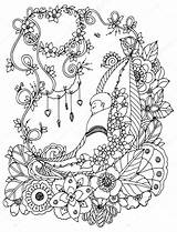 Zentangl Vectorillustratie Vectoreps Baum Tangle Womb Sitzt Aufpassen Gymnast Beam Gemaakte Kleuren Uterus Tanvetka Blumen Bloemen Slaapt Schläft sketch template