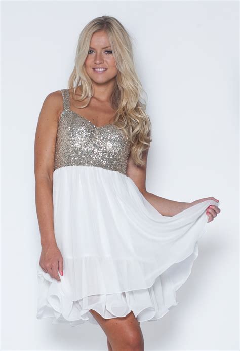 White Sparkly Short Dress Fashion Outlet Review Always
