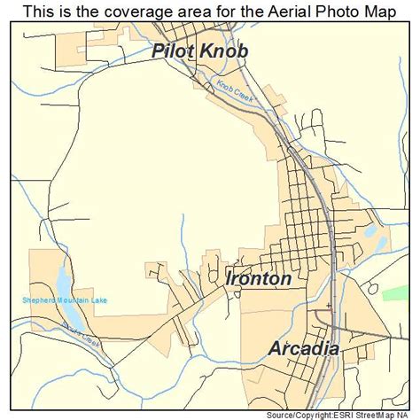 aerial photography map  ironton mo missouri