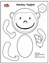 Monkey Puppet Coloring Template Activity Finger Templates Pages sketch template