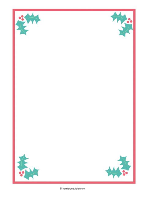 christmas  winter holly border paper  teaching resources