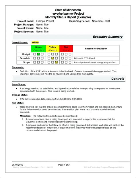 project status report template excel monthly agile  monthly