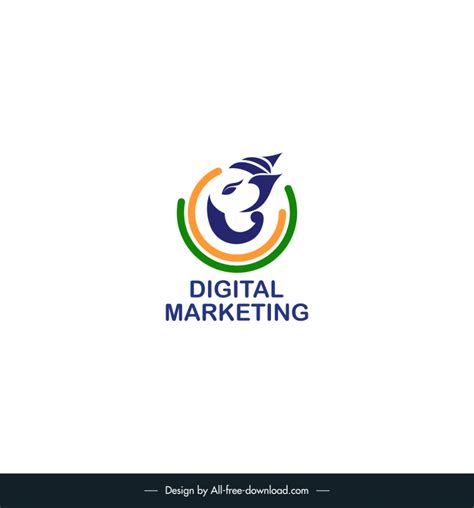 digital marketing logo template abstract circle shapes outline vectors