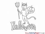 Halloween Colouring Devil Sheet Coloring Pages Title sketch template