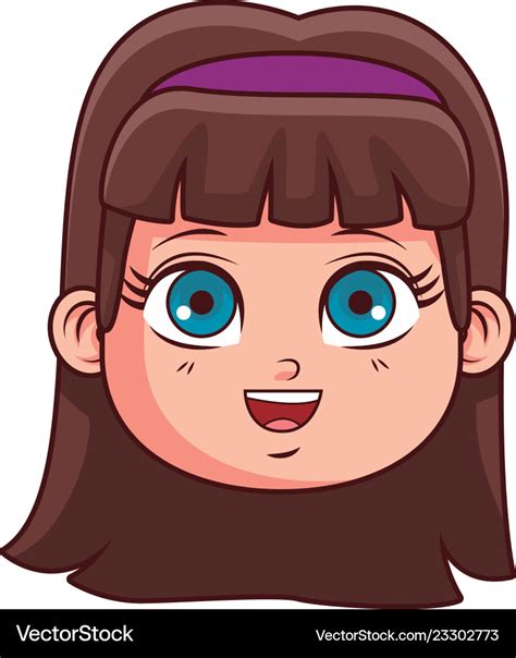 cute girl face cartoon royalty  vector image