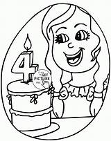 Coloring Birthday Pages Girl 4th Year Old Kids Olds Four Candle Girls Happy Number Fourth Color Printable Cake Printables Wuppsy sketch template