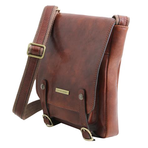 roby leather cross body bag  men  front straps