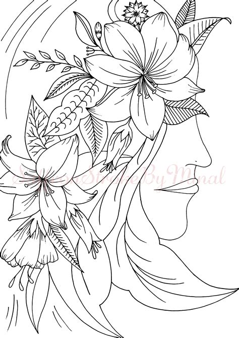 premium digital coloring pages instant  hand drawn etsy france