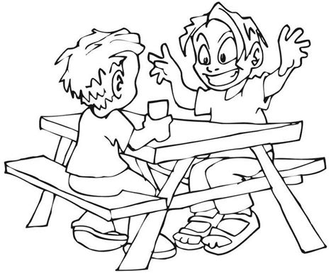 picnic table coloring page coloring pages
