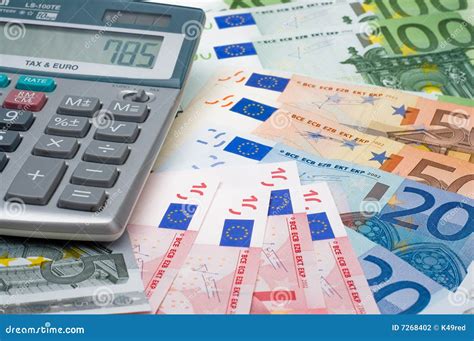 de calculator en de euro stock foto image  vijftig
