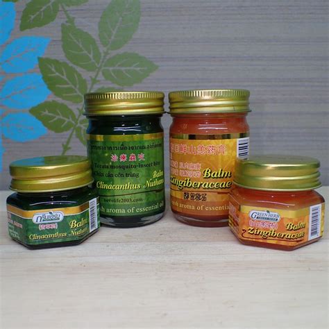 Thai Green Massage Balm Aroma And Yellow Zingiber Muscles Pain Relief